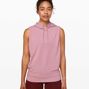Lululemon Woman's Size 10 Stronger as One Sleeveless Hoodie Vintage Mauve